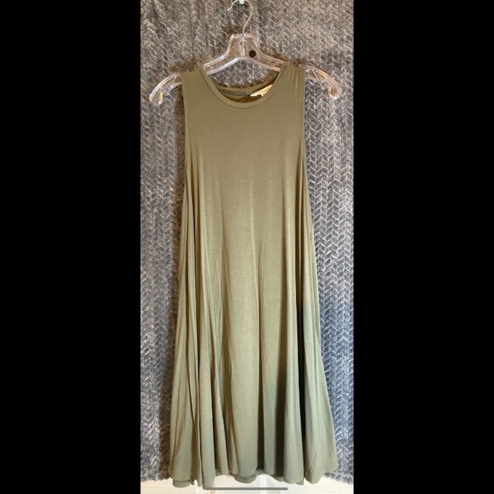American Eagle Olive Green Swing Dress